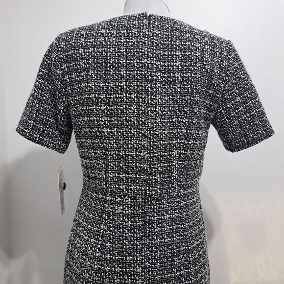 Nanette Lepore Boucle Double Breasted Sheath Mini Dress Black White Size 8 NWT - Picture 14 of 14